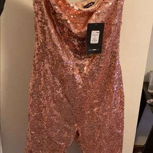 Brand new pink sequin jumpsuit
